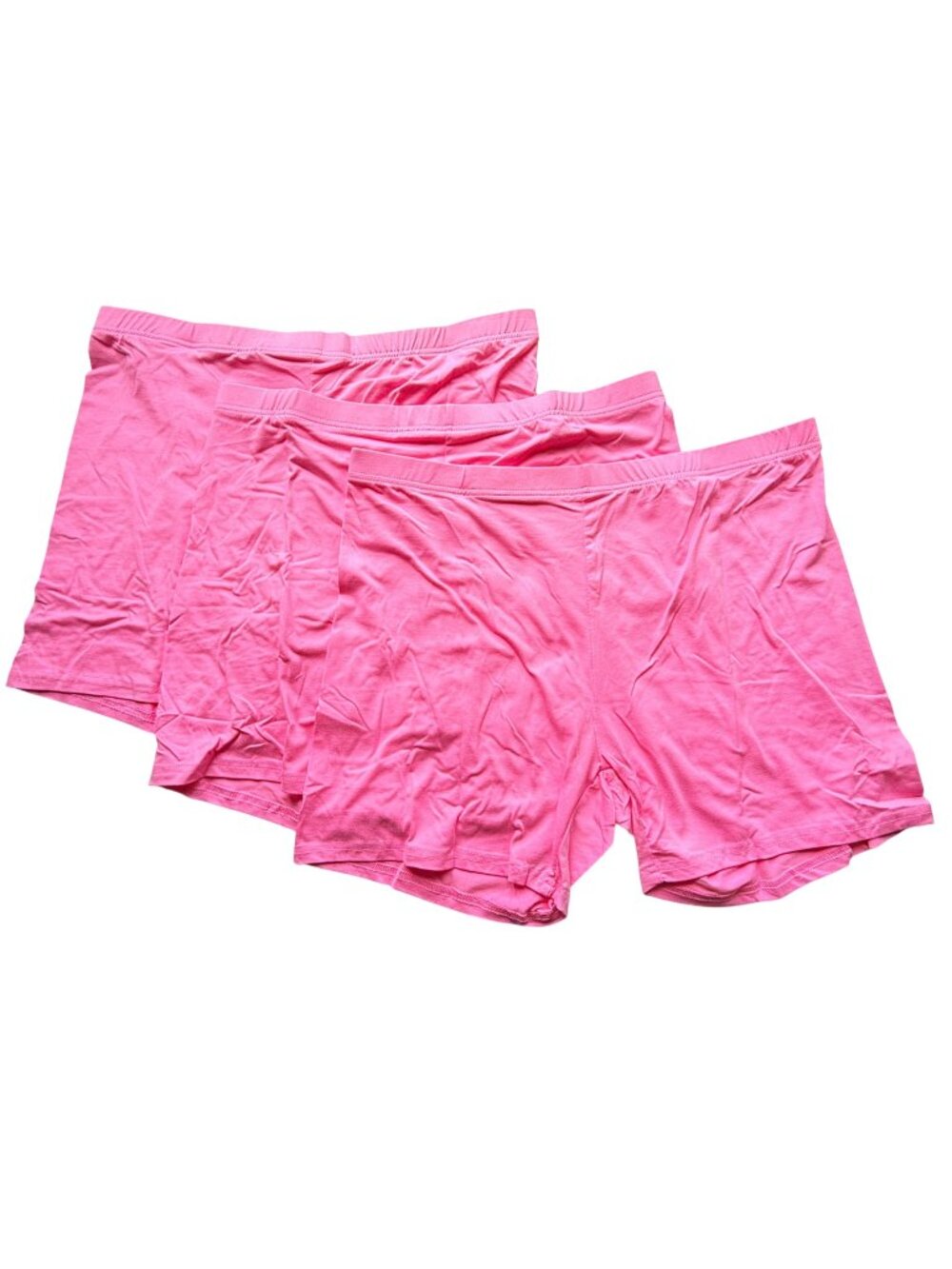 Womens Boxer Shorts XXL 3-Pack Light Pink Polyester Stretch NWOT